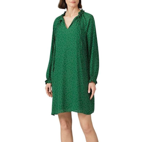 Bobeau Yvonne Dress Ruffle Green Size M - Picture 1 of 8